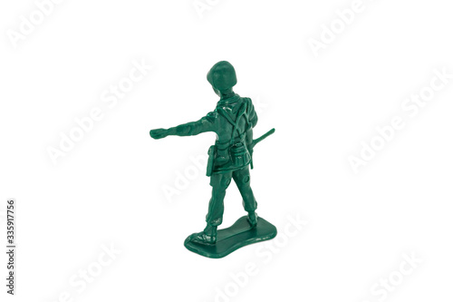 Green toy soldiers on white background. Soldier one on six models.  1 6  Picture fourteen on sixteen viewing angles.  14 16 
