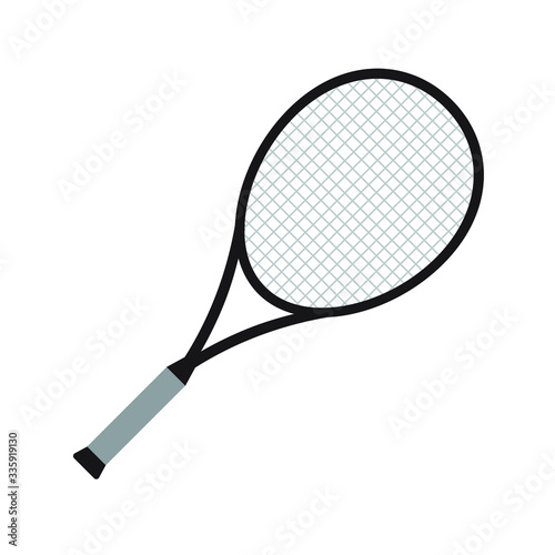 Vector flat cartoon colored tennis racket isolated on white background