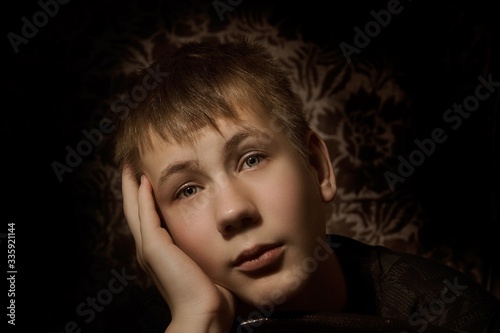 Emotional portrait of a young man