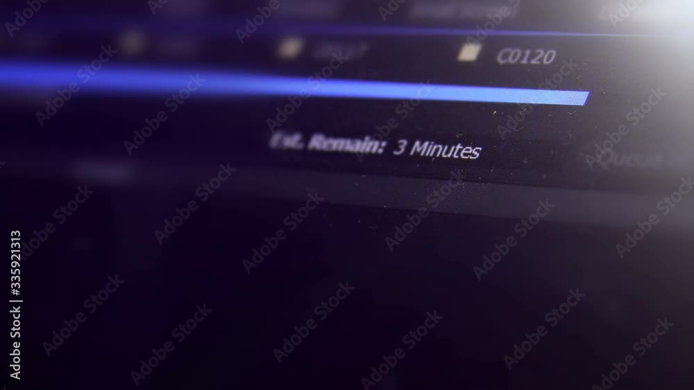 Computer Rendering A Video In Video Editing Software Showing Progress Bar Computer Rendering A Video In Video Editing Software Showing Progress Bar