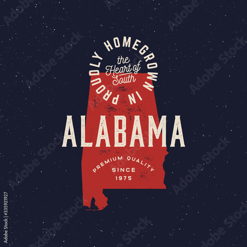 local farm retro grunge badge. homegrown in alabama