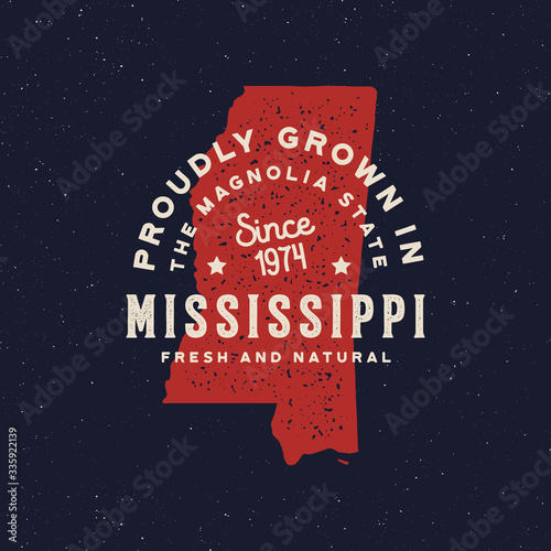 local farm retro grunge badge. homegrown in mississippi