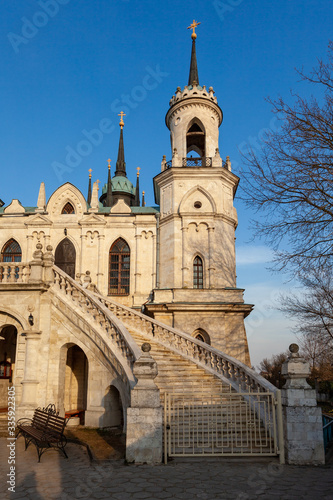 Picturesque spiral staircase of an old Orthodox church...