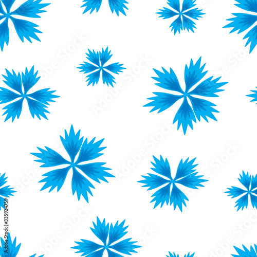 Seamless background of blue cornflowers