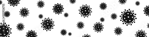 Coronavirus abstract background bacteriological microorganism. Rapidly spreading coronavirus outbreak concept. Corona virus outbreak and coronaviruses influenza banner - vector for stock