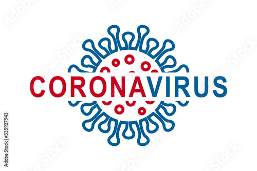 Coronavirus text, Corona virus 2020, infection symbol, COVID-19, 2019-nCoV - for stock vector