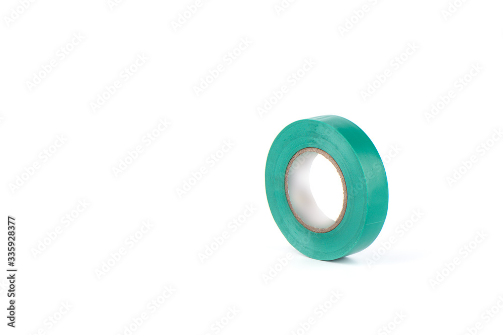 Green insulating tape to insulate twisted of electrical wires. Green insulating tape to insulate twisted of electrical wires.