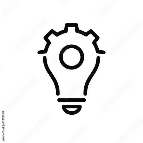 Light bulb with gears icon. Innovation. Idea business concept.
