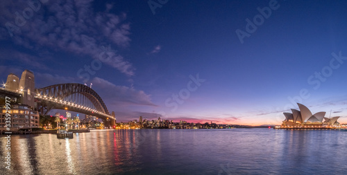 sydney harbour panorama at dawn
