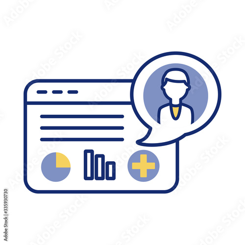 webpage with doctor health online line style