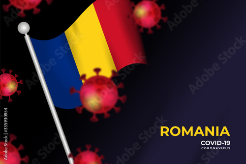 Covid-19 coronavirus in Romania background concept