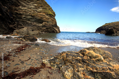Tintagel (England), UK - August 10, 2015: Tintagel coastline, Cornwall, United Kingdom.