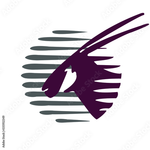  animal logo, vector illustration of an antelope