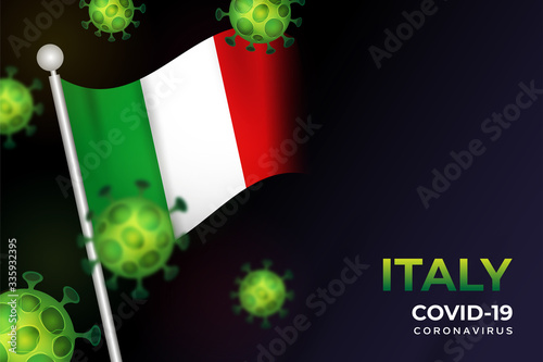 Covid-19 coronavirus in Italy background concept