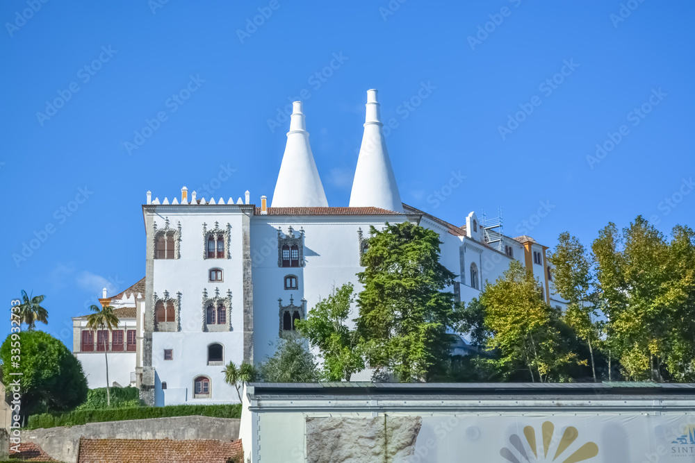 Fototapeta premium View at the Palace of Sintra, also called Town Palace, a present-day historic house museum