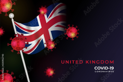 Covid-19 coronavirus in United Kingdom background concept