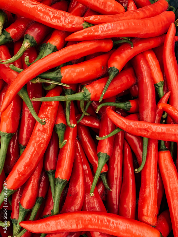 lots of red spicy pepper for spicy food like background