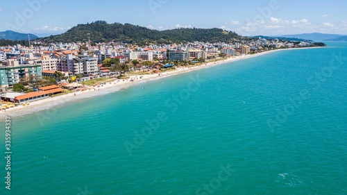 Aerial view of Canasvieiras beach (praia Canasvieiras), in Florianópolis, state of Santa catarina, Brazil