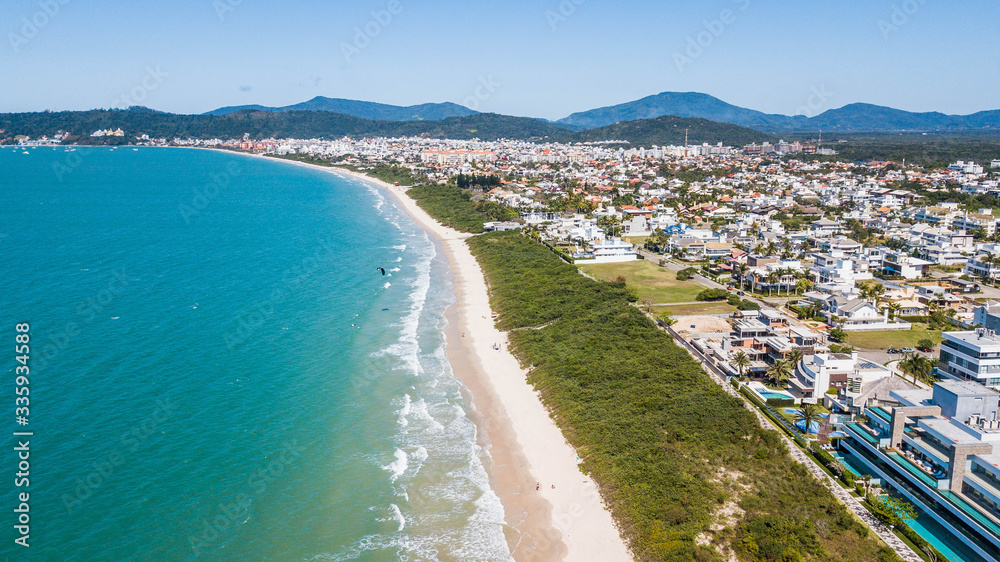 Aerial view Jurere International beach - Florianópolis – famous beach in Santa Catarina