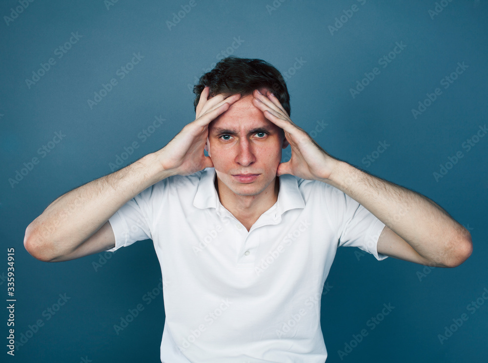 young goofy man with pimples pointing gesturing in studio, stupid bookwarm little crazy, lifestyle people concept young goofy man with pimples pointing gesturing in studio, stupid bookwarm little crazy, lifestyle people concept