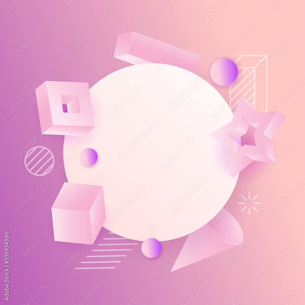 3d vector realistic primitives composition. 3d vector realistic primitives composition.