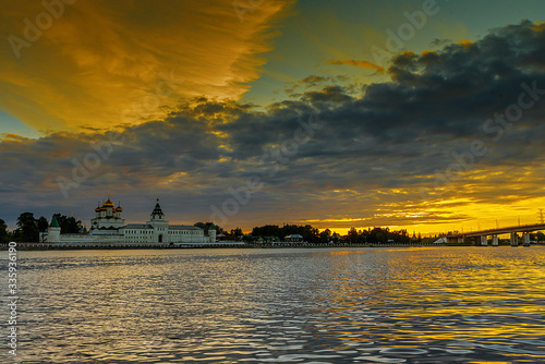 sunset over the river