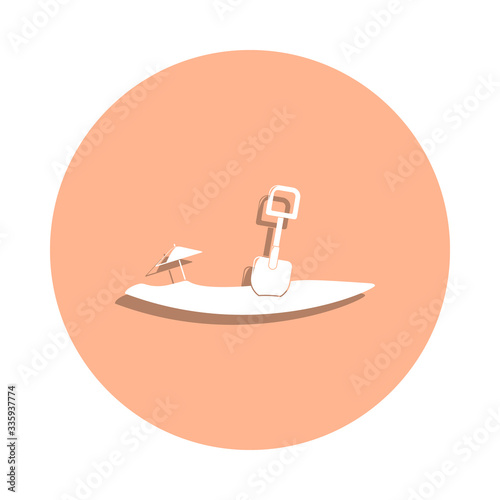 Scapula on the beach badge icon. Simple glyph, flat vector of beach holidays icons for ui and ux, website or mobile application