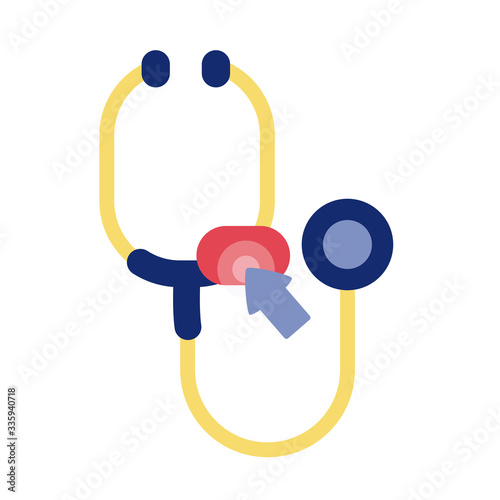 cursor mouse with stethoscope health online detaild style