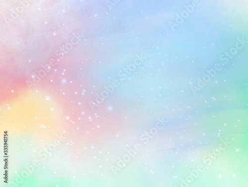 Pastel glitter vintage lights background. defocused. Dreamy colorful bokeh lights for backdrop. blur background.Concept from princess, Christmas, happy holiday, valentine, advertising, presentation © Nalinee