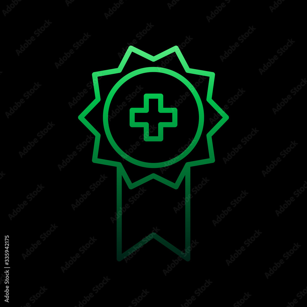 Badge nolan icon. Simple thin line, outline vector of medical icons for ui and ux, website or mobile application Badge nolan icon. Simple thin line, outline vector of medical icons for ui and ux, website or mobile application