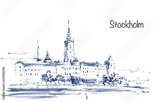 Stockholm landscape with word "Stockholm"