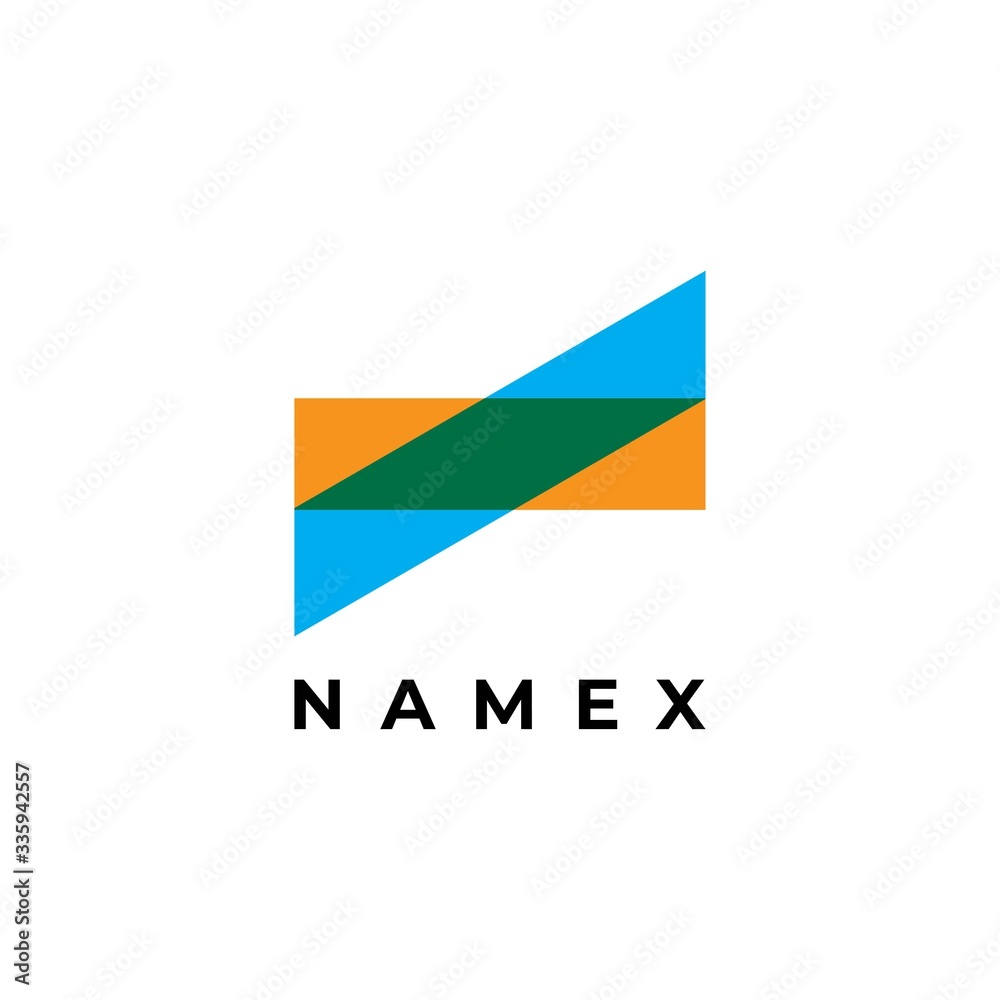 Fototapeta premium Abstract letter N illustration logo design vector template