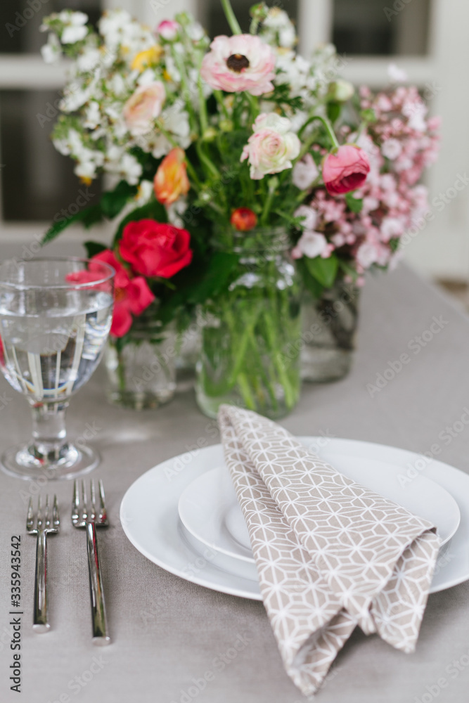 Dinner plate set up outdoors Dinner plate set up outdoors