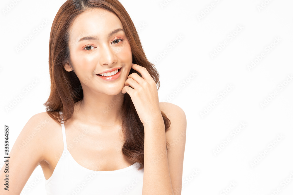 Beauty asian women touching soft cheek portrait face with natural skin and skin care healthy hair and skin close up face beauty portrait. Beauty asian women touching soft cheek portrait face with natural skin and skin care healthy hair and skin close up face beauty portrait.