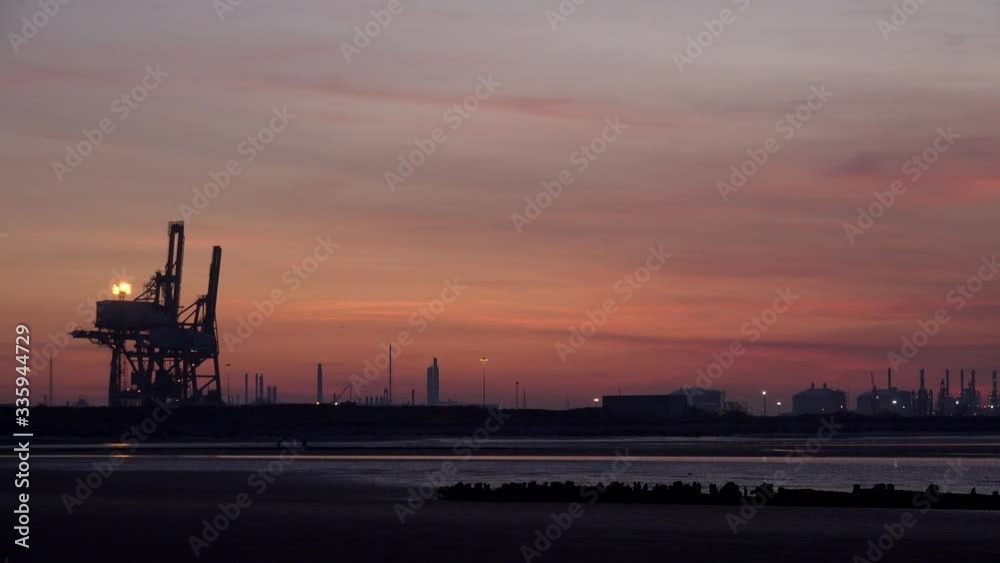Teesside industry in the evening sunset North east England UK 4K Teesside industry in the evening sunset North east England UK 4K
