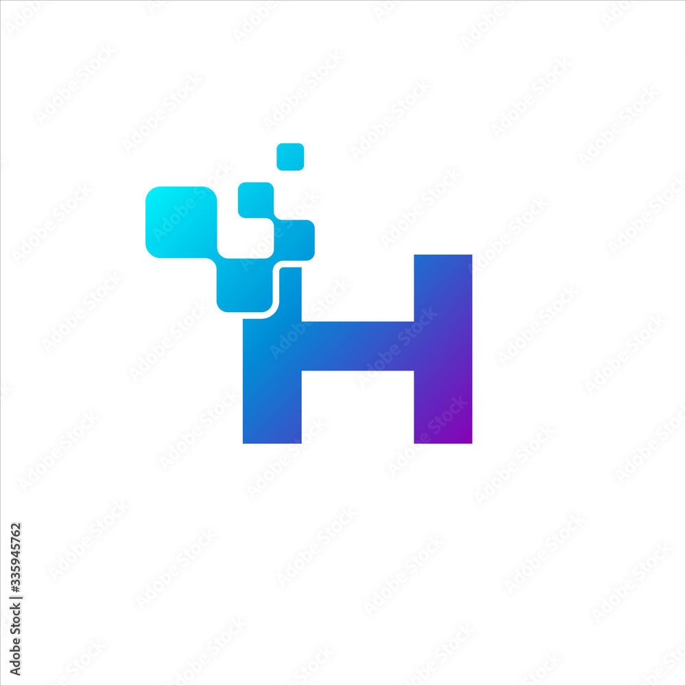 Vector Letter H logo design concept, Technology and digital abstract dot connection cross. vector illustration Vector Letter H logo design concept, Technology and digital abstract dot connection cross. vector illustration