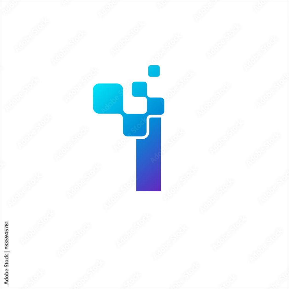 Vector Letter I logo design concept, Technology and digital abstract dot connection cross. vector illustration Vector Letter I logo design concept, Technology and digital abstract dot connection cross. vector illustration