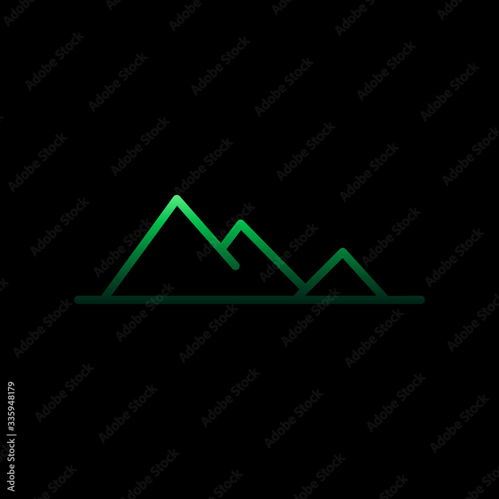 Mountains nolan icon. Simple thin line, outline vector of Summer icons for ui and ux, website or mobile application Mountains nolan icon. Simple thin line, outline vector of Summer icons for ui and ux, website or mobile application