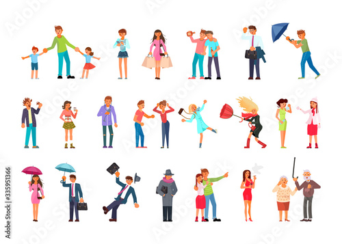Different ages, emotions and multicultural people 