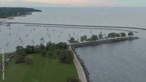 Wallpaper Mural Aerial: Boats docked in McKinley Marina & Veterans Park, Milwaukee, Wisconsin, USA Torontodigital.ca