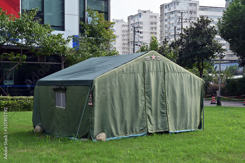 City outdoor grassland camping tent © youm