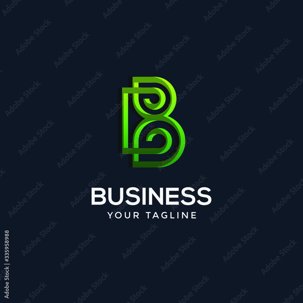Creative Letter B monogram Logo design vector template Linear. Type Character Symbol Logotype. Creative Letter B monogram Logo design vector template Linear. Type Character Symbol Logotype.