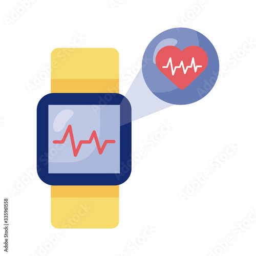 smartwatch with heart cardio health online detaild style