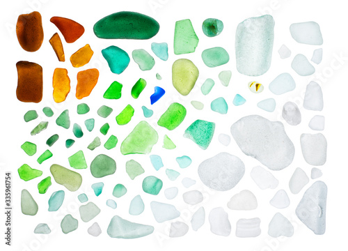 Full Color SeaGlass in a white background