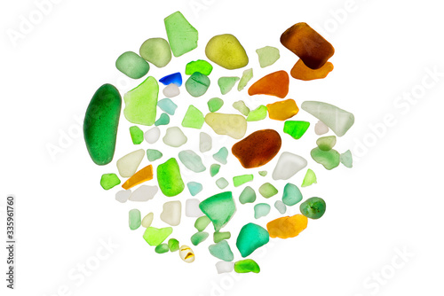 Full Color SeaGlass in a white background