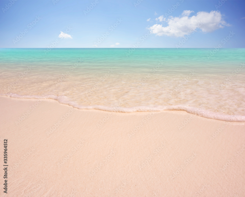 Sea sand and sky in beautiful summer beach background