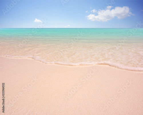 Sea sand and sky in beautiful summer beach background