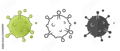 Virus icon in different style. Infographic Element. Flat style. Isolated on white background. 