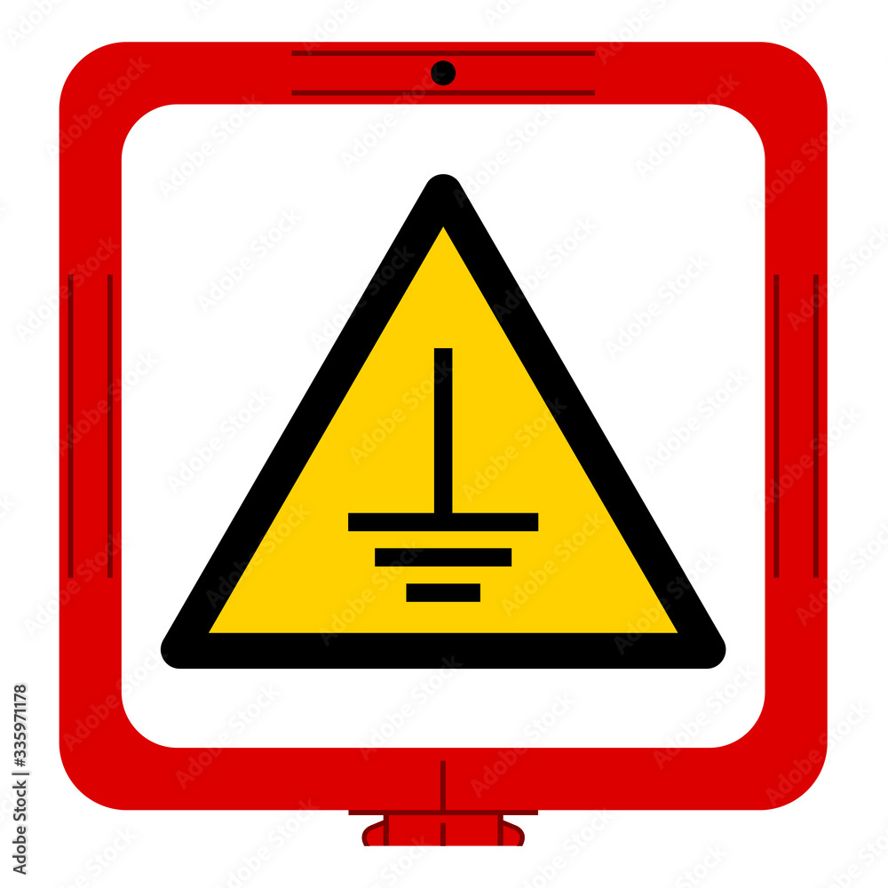 Warning Connect An Earth Terminal To The Ground Symbol Sign,Vector ...