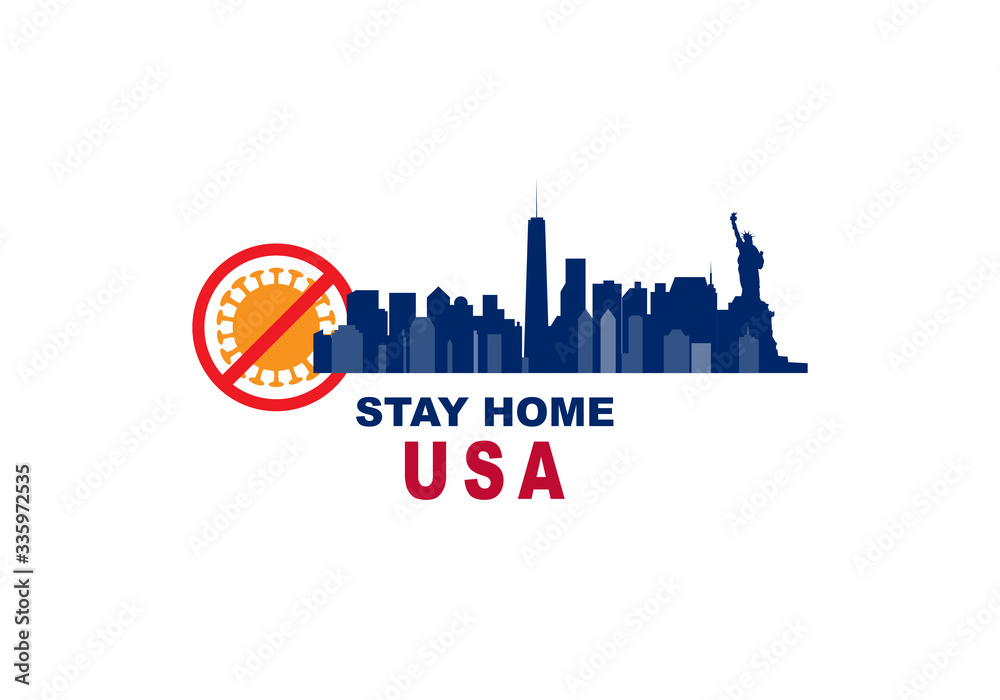 Concepts of stay at home from covid-19 outbreak in USA